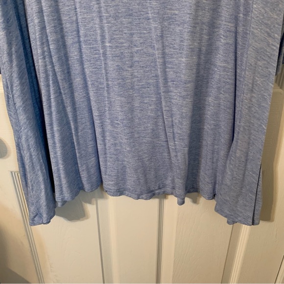 Tahari 3x Soft Blue Cowl Neck tunic Top 3/4 sleeve - Picture 6 of 8